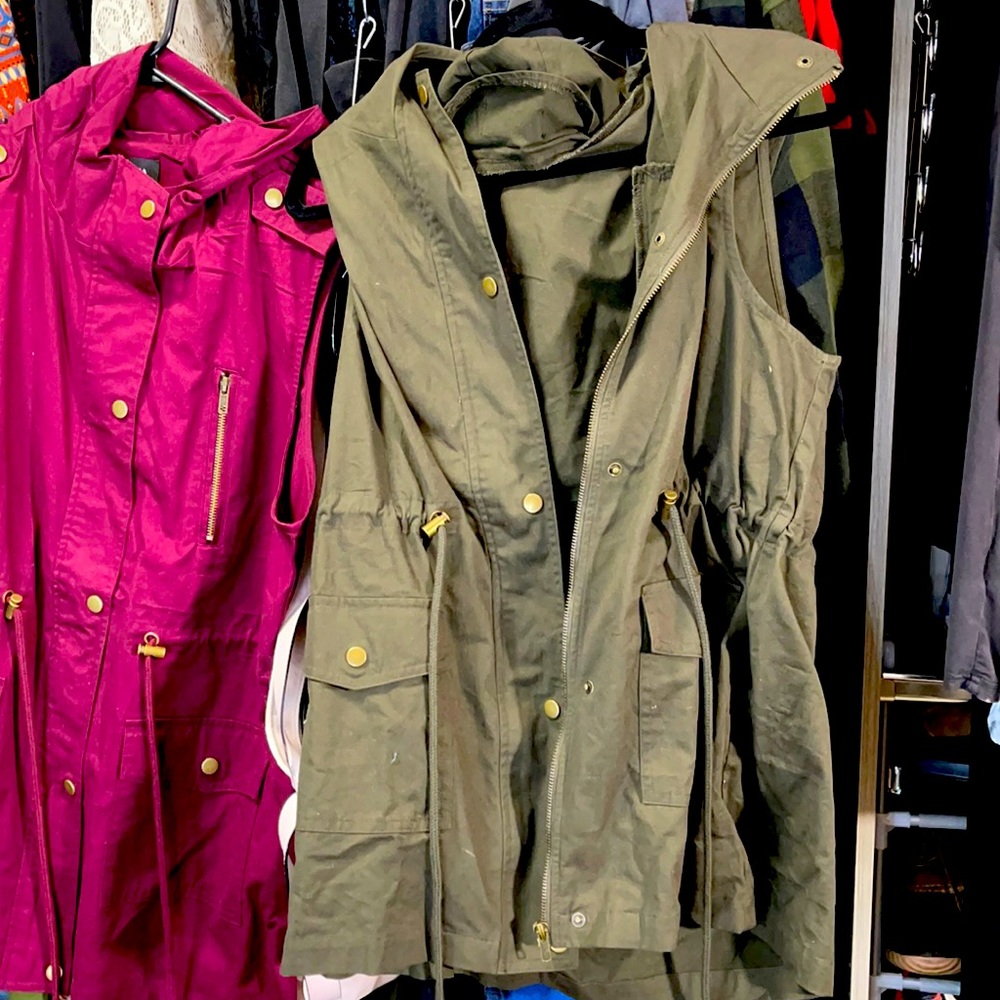 Olive utility vest.